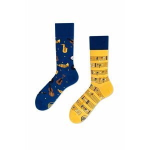Modro-žlté ponožky Music Notes