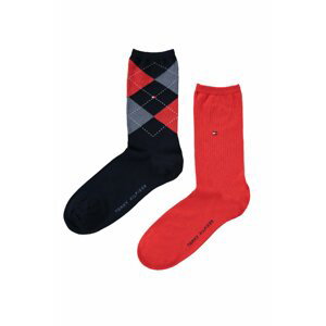 Modro-červené ponožky Check Sock - dvojbalenie