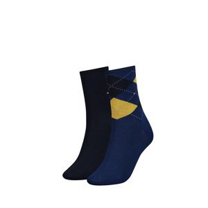 Modré ponožky Check Sock - dvojbalenie