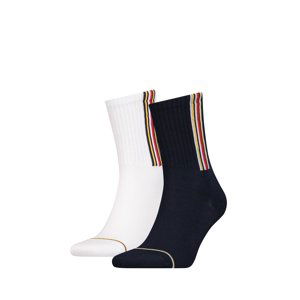 Modro-biele ponožky Jeans Sock Logo Stripe - dvojbalenie
