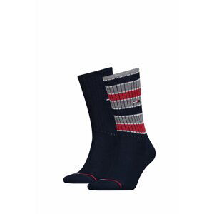 Tmavomodré ponožky Tommy Jeans Stripe Sock - dvojbalenie