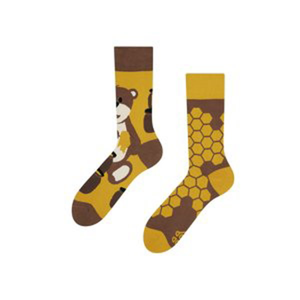 Žlto-hnedé ponožky Honey Bear