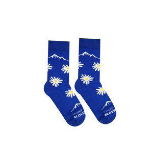 Modro-biele ponožky Tatranský kvet