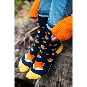 Modro-oranžové ponožky Lišiak