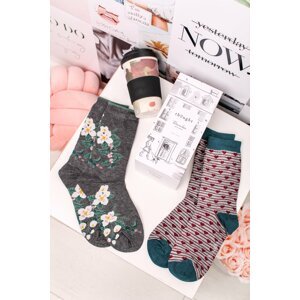 Darčekový set hrnček + ponožky Floral Bamboo Cup & Socks Gift Set