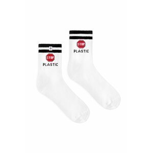 Biele ponožky Stop Plastic