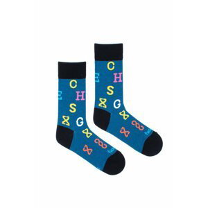 Modré vzorované ponožky Céčka