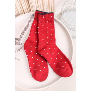 Červené bodkované ponožky z organickej bavlny Walker Socks