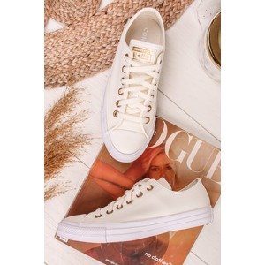 Dámske svetložlté nízke kožené tenisky Chuck Taylor All Star