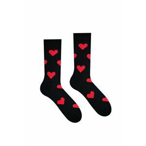 Čierne vzorované ponožky Srdiečko čierne