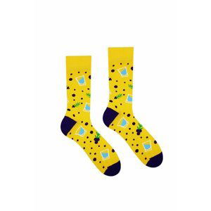 Žlté vzorované ponožky Borovička