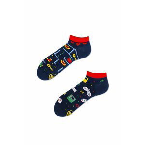 Viacfarebné vzorované členkové ponožky Game Over Low