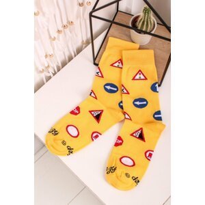 Žlté vzorované ponožky Značky