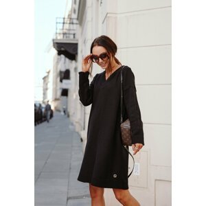 Čierne svetrové šaty LS301