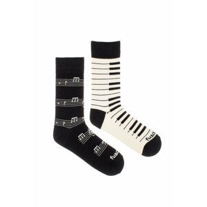 Smotanovo-čierne vzorované ponožky Klavinota