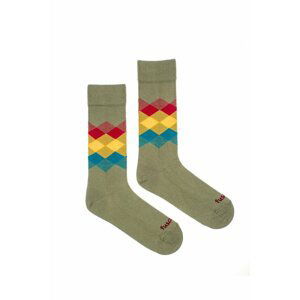Zelené vzorované ponožky Kosoštvorec les