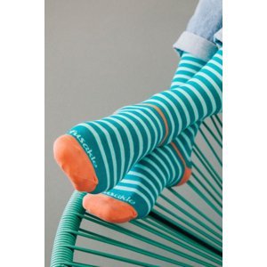 Tyrkysové pásikavé ponožky Pásik odvážny