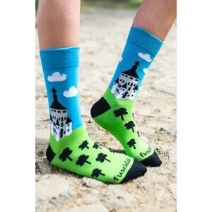 Modro-zelené vzorované ponožky Štiavnica Nový Zámok