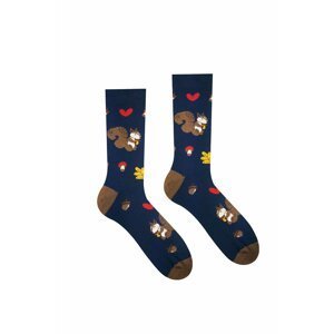 Hnedo-modré vzorované ponožky Veveričiak
