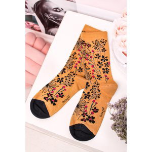 Žlté kvetované ponožky Amice Floral Socks