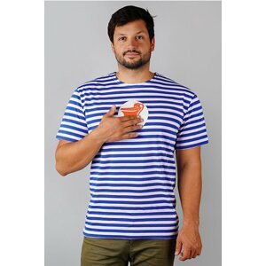 Pánske modro-biele pískacie tričko Pelikán