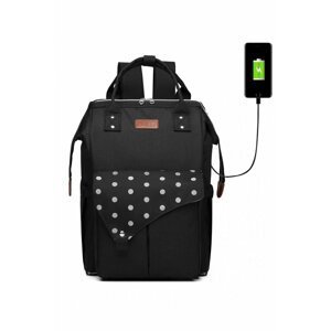 Čierny ruksak s USB portom Clara