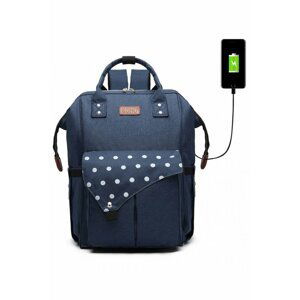 Tmavomodrý ruksak s USB portom Clara