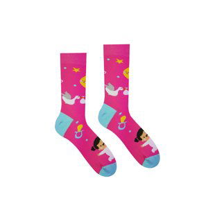Fuchsiové vzorované ponožky Dievčatko