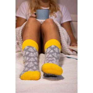 Sivo-žlté ponožky s prímesou vlny Vlnáč Smrekožltý
