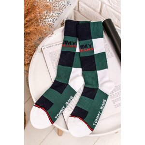 Zeleno-biele ponožky Tommy Jeans Sock