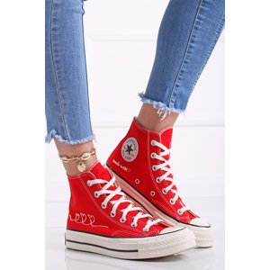 Červené vysoké tenisky Chuck Taylor All Star 70 Love Thread