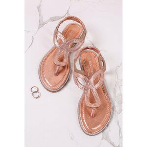 Ružovozlaté nízke sandále Solise