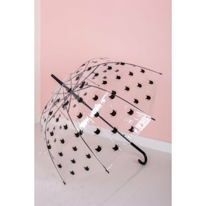 Čierno-transparentný dáždnik Kitten