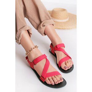 Červené barefoot sandále Flexi