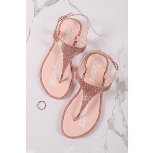 Ružovozlaté nízke sandále Beatrice