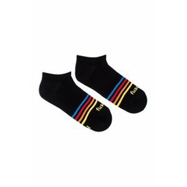 Čierne členkové ponožky Pásik Čierny