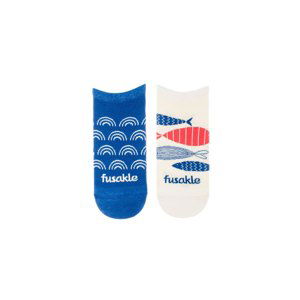 Béžovo-modré členkové ponožky Rybana