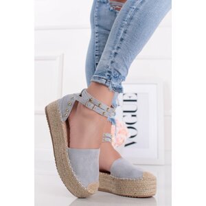 Svetlomodré vybíjané platformové espadrilly Gale