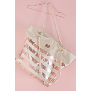 Ružovozlato-béžová plážová taška Erin