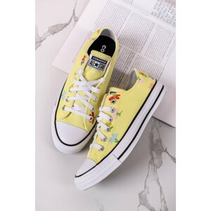 Žlté kvetované nízke tenisky Chuck Taylor All Star Floral Print