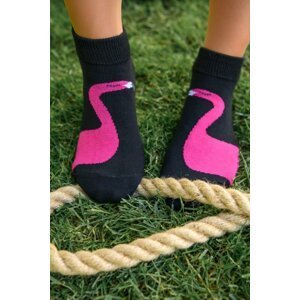 Čierno-fuchsiové členkové ponožky Plameniak