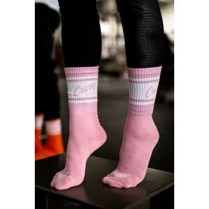 Svetloružové vysoké športové ponožky Crazystep