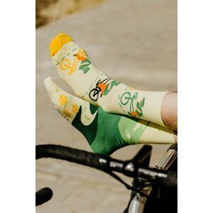 Žlto-zelené ponožky Cyklista