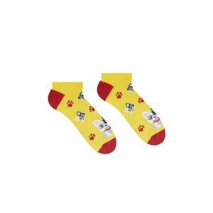 Žlté členkové ponožky Francúzsky buldoček