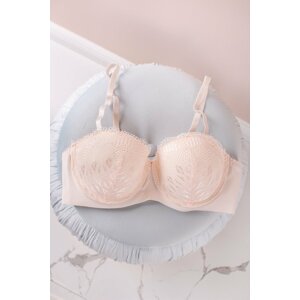 Smotanová push-up balconette podprsenka Sleek & Chick Bras