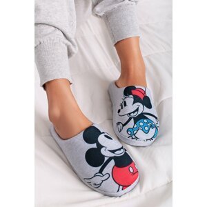 Dámske svetlosivé vzorované papuče Mickey