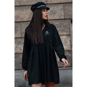 Čierne krátke mikinové šaty NU362