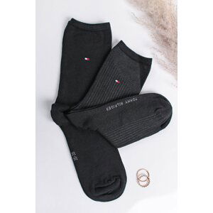 Čierne vysoké ponožky Tencel Rib - dvojbalenie