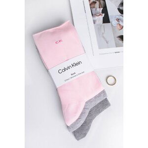 Sivo-ružové vysoké ponožky Emma - trojbalenie