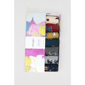 Viacfarebné ponožky v darčekovej krabičke Annette Animal - sedembalenie
